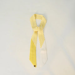Colorblock Striped Knit Skinny Long Neck Tie Scarf
