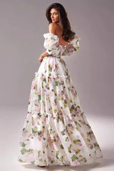 Off Shoulder Flowy Elegant Long Prom Dress