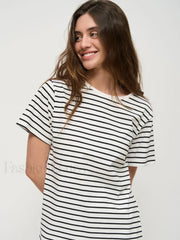Striped Cotton Knitted Casual T-Shirt