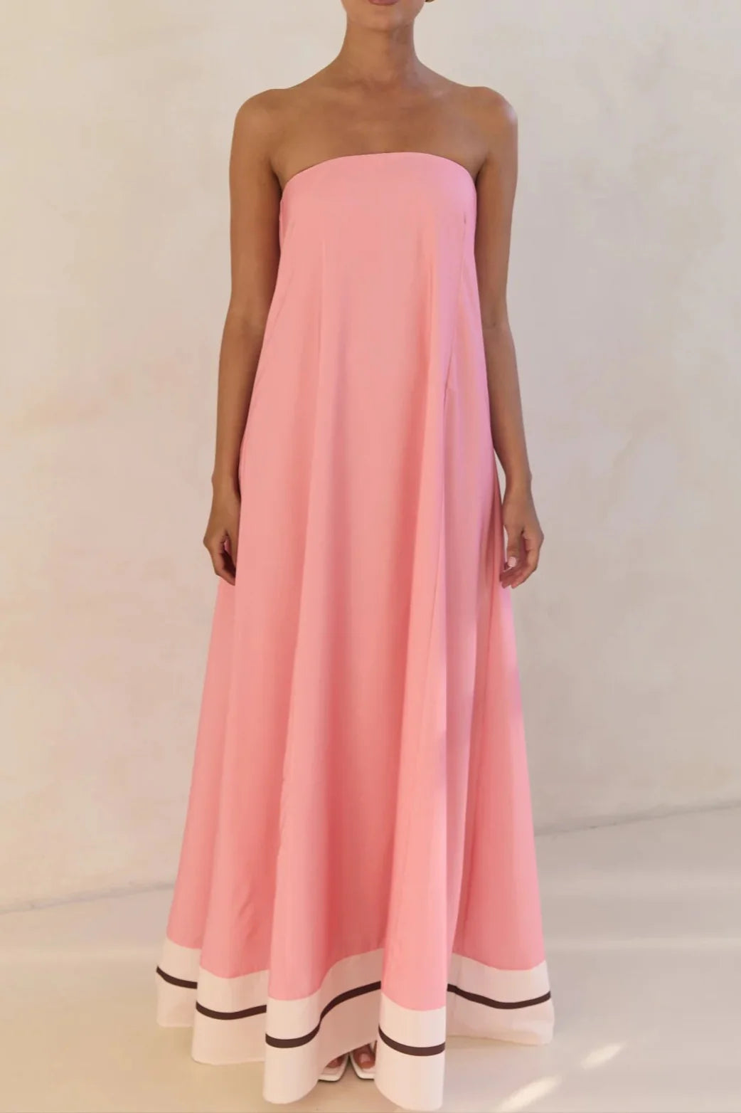 Strapless Printed Off Shoulder Maxi Boho Dress