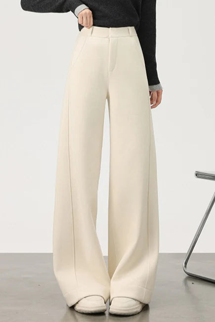 Fleece Lined Wool Blend Knit Pants