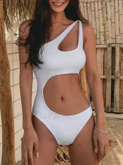 Single Shoulder Hollow Out One Piece