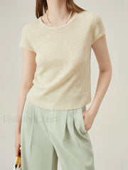 Soft Wool Lace Up Summer Grey T-Shirt