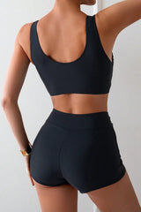 Black Boyshort Two Piece Swim Set