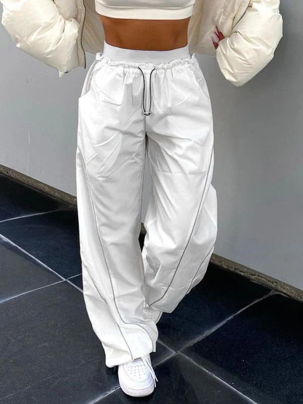 Pintuck Detail Straight Leg Pants