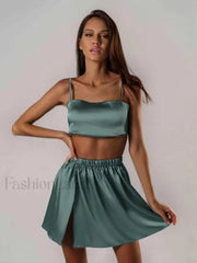 Summer Spaghetti Strap Shorts Two Piece Set