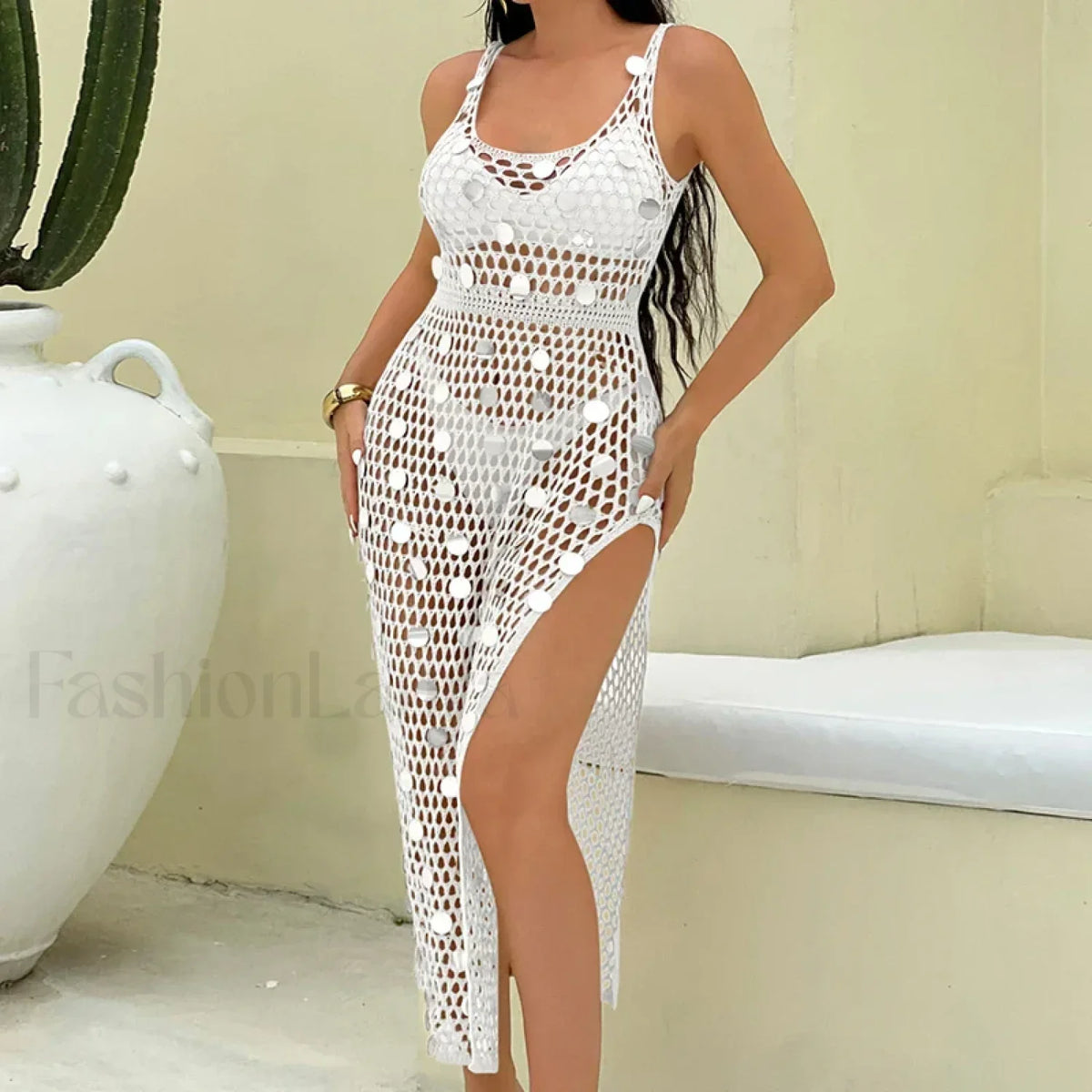 Glitter Hollow Out Cover Up