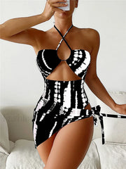 Halter Printed Skirt One Piece