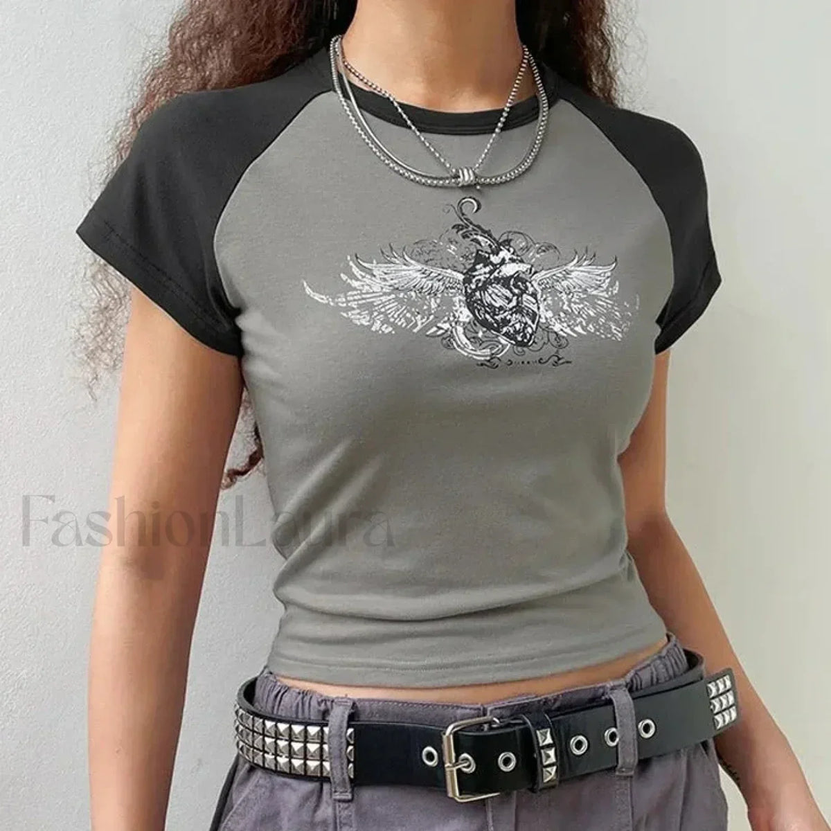 Y2K Gothic Emo Black & White T-Shirt