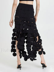 Patchwork Tassel Midi Skirt