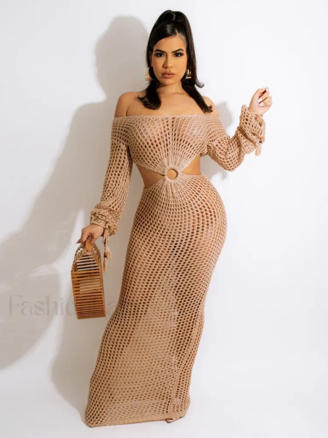 Sheer Long Sleeve Tunic Cover Up