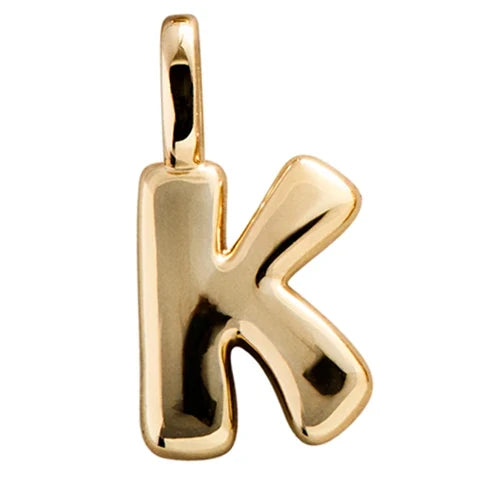 Bubble Letter Cluster Charm - K