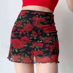 Butterfly Print Bodycon Streetwear Skirt