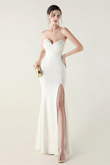 Strapless Sweetheart Pleated Party Dress
