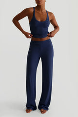 Casual Sporty Tank Top Palazzo Pants Set