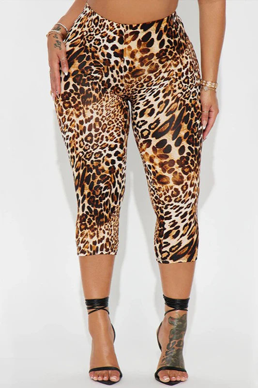 Leopard Print High Waist Sculpting Biker Shorts