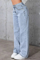 High Waist Straight Leg Wide Leg Jeans
