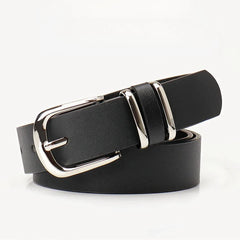 Minimal Textured Double Ring Buckle Waist Belt