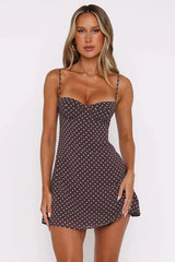 Polka Dot Satin Cami Slip Mini Dress