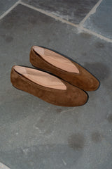 Leni Ballet Flat-Chestnut Suede