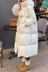 Trendy Long Hooded Puffer Jacket