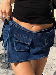 Summer Denim Slim Casual Drawstring Mini Jeans Aesthetic Short
