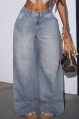 Washed Vintage Relaxed Wide Leg Jeans