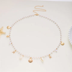 Starfish Shell Faux Pearl Waist Chain