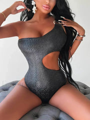 One Shoulder Trikini High Cut One Piece