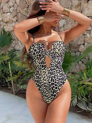 Wrinkled Bra Cup High Cut One Piece