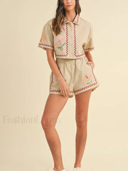 Casual Loose Top Shorts Two Piece Set