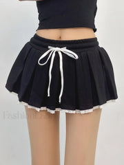 Cotton Looped Fluffy Patchwork Skirt