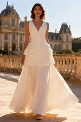 Elegant Vintage Sleeveless Swing Tiered Prom Dress