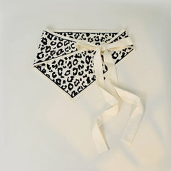 Leopard Print Triangle Tie Bandana Retro Head Scarf