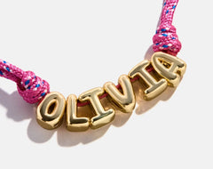 Bubble Letter Custom Paracord Necklace - Hot Pink