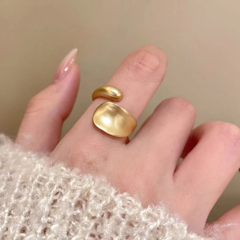 Open Irregular Ring Matte Gold Knuckle Ring