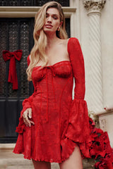 Lace Flared Sleeve Tube Top Backless Spice Girl Mini Dress