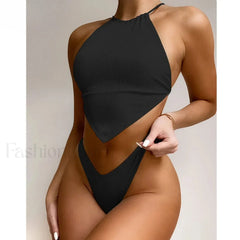High Neck Brazilian Bikini Set