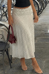 Polka Dot Sheer A-line Midi Skirt