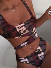 Spliced Hollow Out One Piece