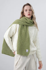 Soft Hand Knit Embroidered Logo Scarf