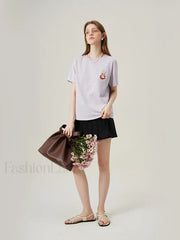 Cat Embroidered Korean Loose T-Shirt