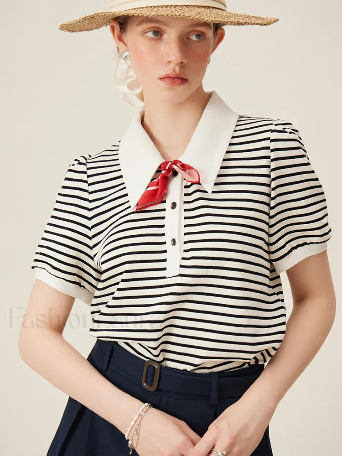 Polo Stripe Grey Summer T-Shirt