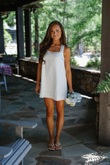 Clara Babydoll Swing Mini Dress-White