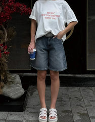 Vintage Chic Letter Printed T-Shirt