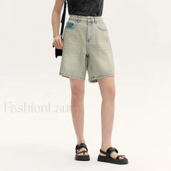 Trendy Bermuda Denim Street Style Short