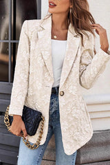 Jacquard Slim Fit Single-Button Blazer