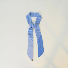 Colorblock Striped Knit Skinny Long Neck Tie Scarf