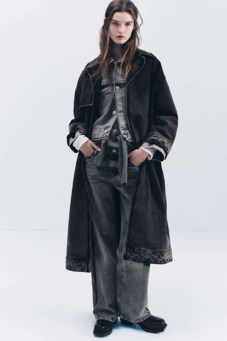 Dark Vintage Relaxed Denim Overcoat
