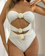 Push Up Bandeau Hollow Monokini One Piece